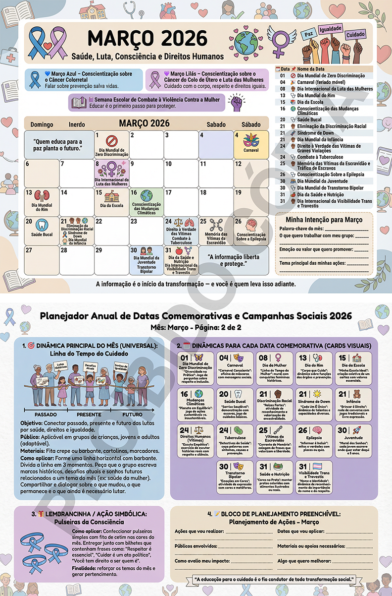 Calendário Anual com +300 Ideias Prontas para Datas e Campanhas Sociais ...